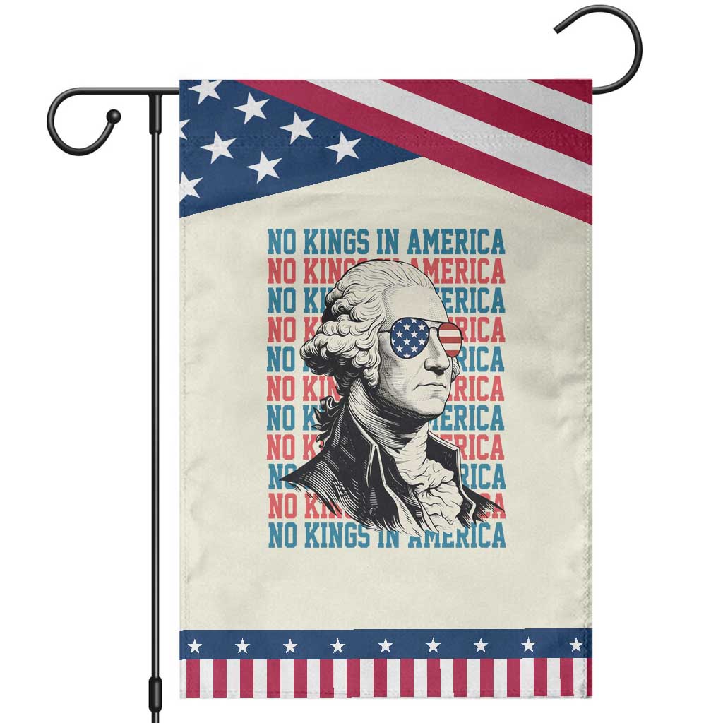 Funny George Washington Protest Garden Flag No Kings In America