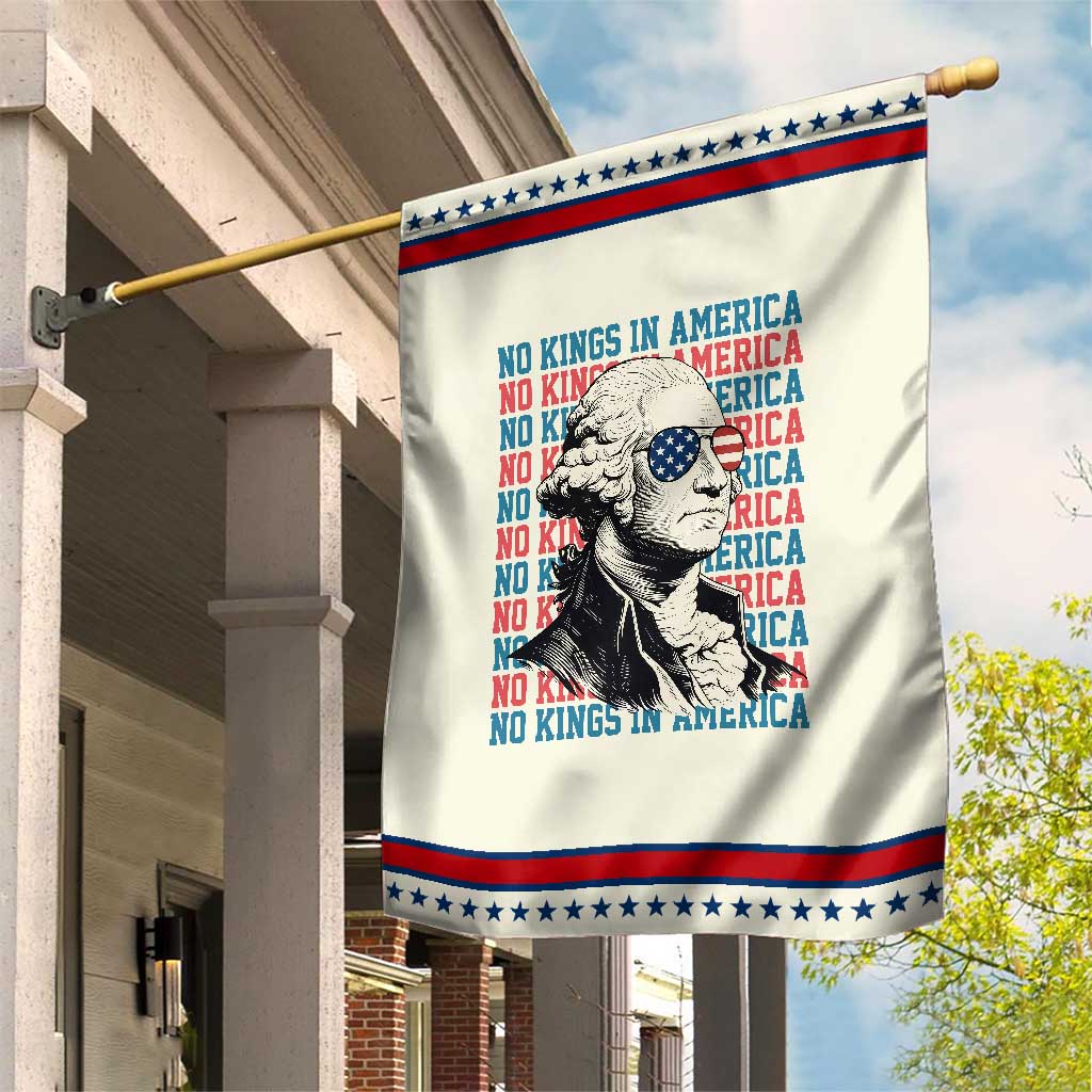 Funny George Washington Protest Garden Flag No Kings In America