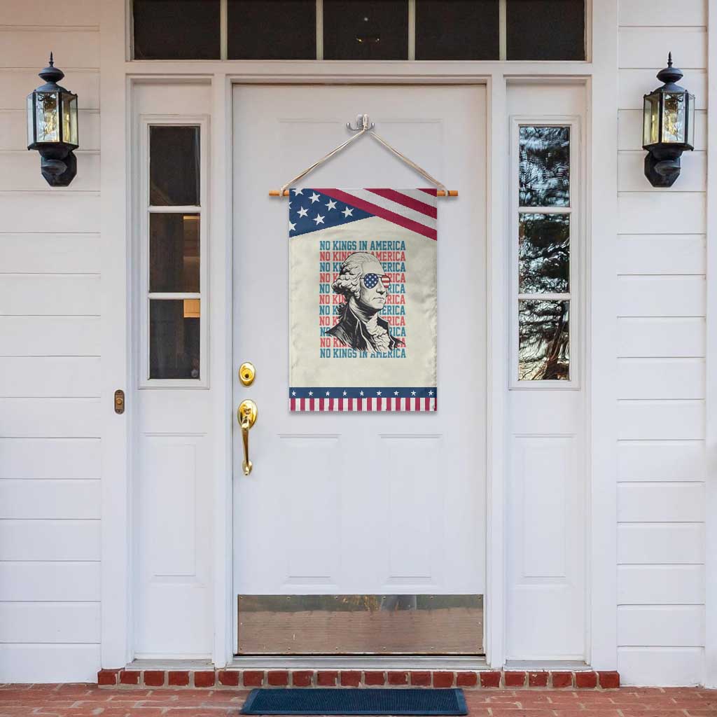 Funny George Washington Protest Garden Flag No Kings In America