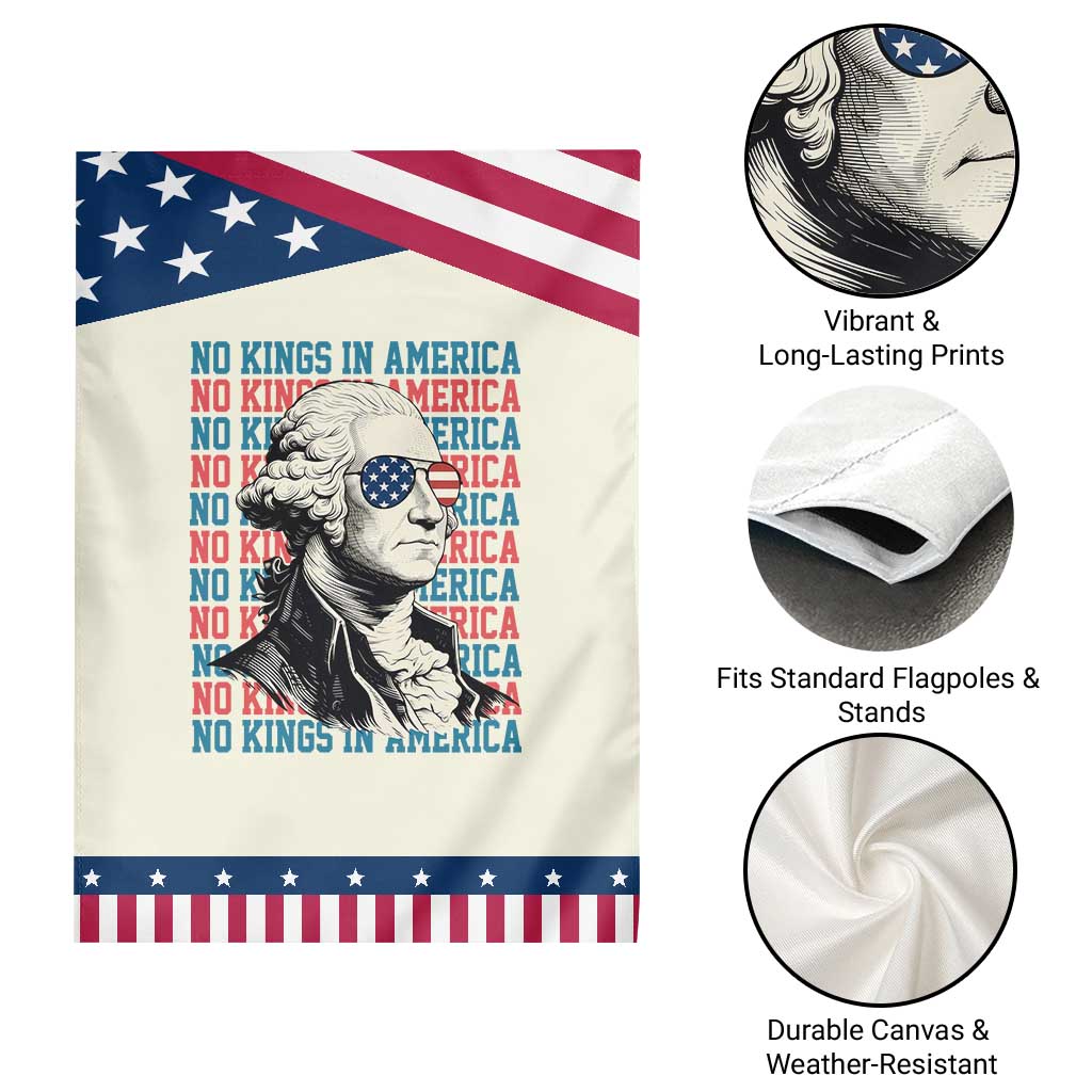 Funny George Washington Protest Garden Flag No Kings In America