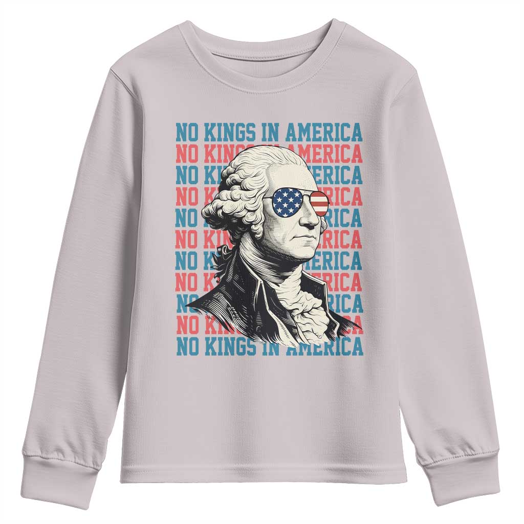 Funny George Washington Protest Youth Sweatshirt No Kings In America