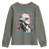 Funny George Washington Protest Youth Sweatshirt No Kings In America