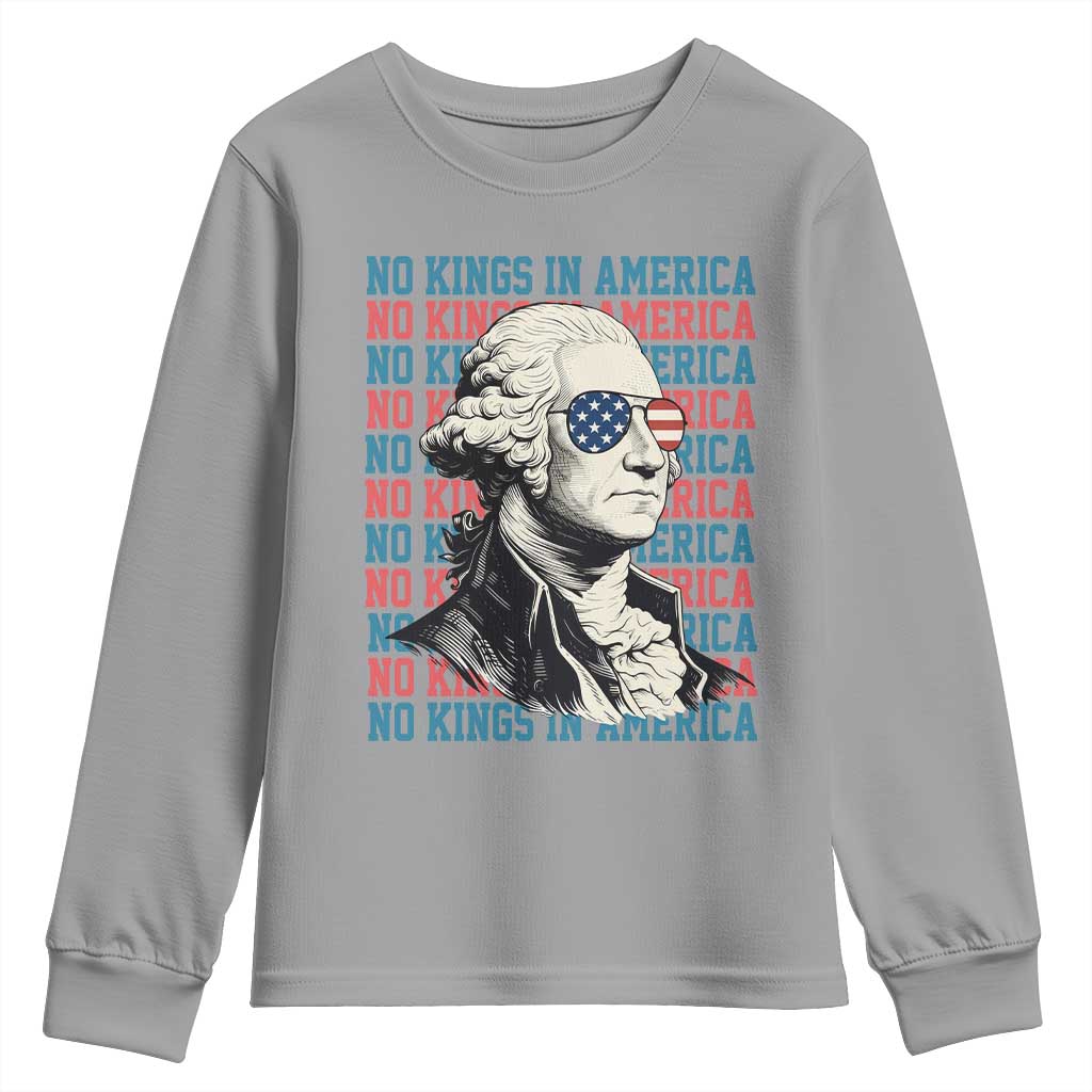 Funny George Washington Protest Youth Sweatshirt No Kings In America