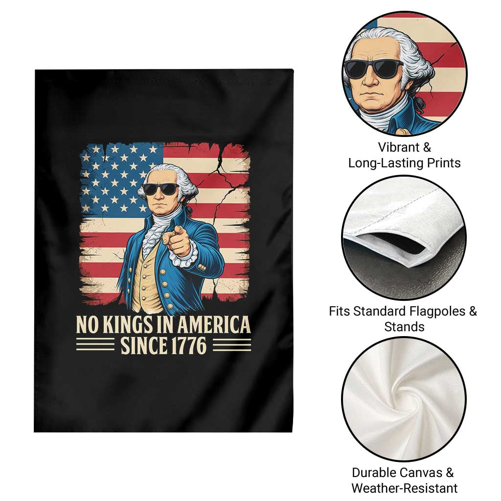 Patriotic George Washington Garden Flag No Kings In America
