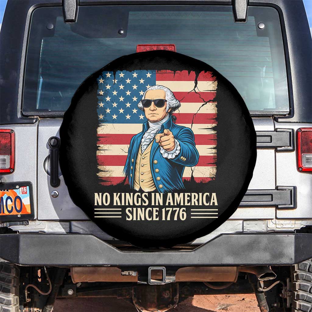 Patriotic George Washington Spare Tire Cover No Kings In America