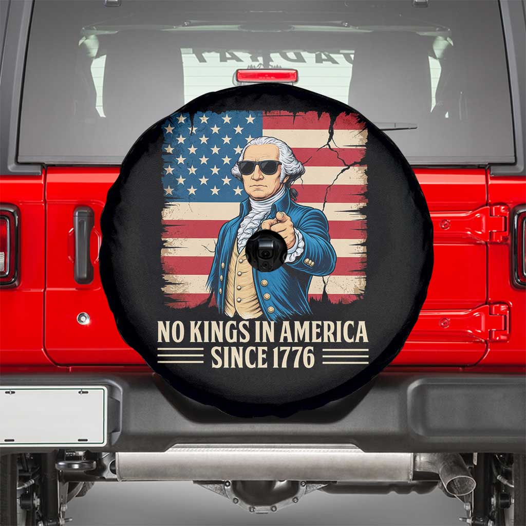 Patriotic George Washington Spare Tire Cover No Kings In America