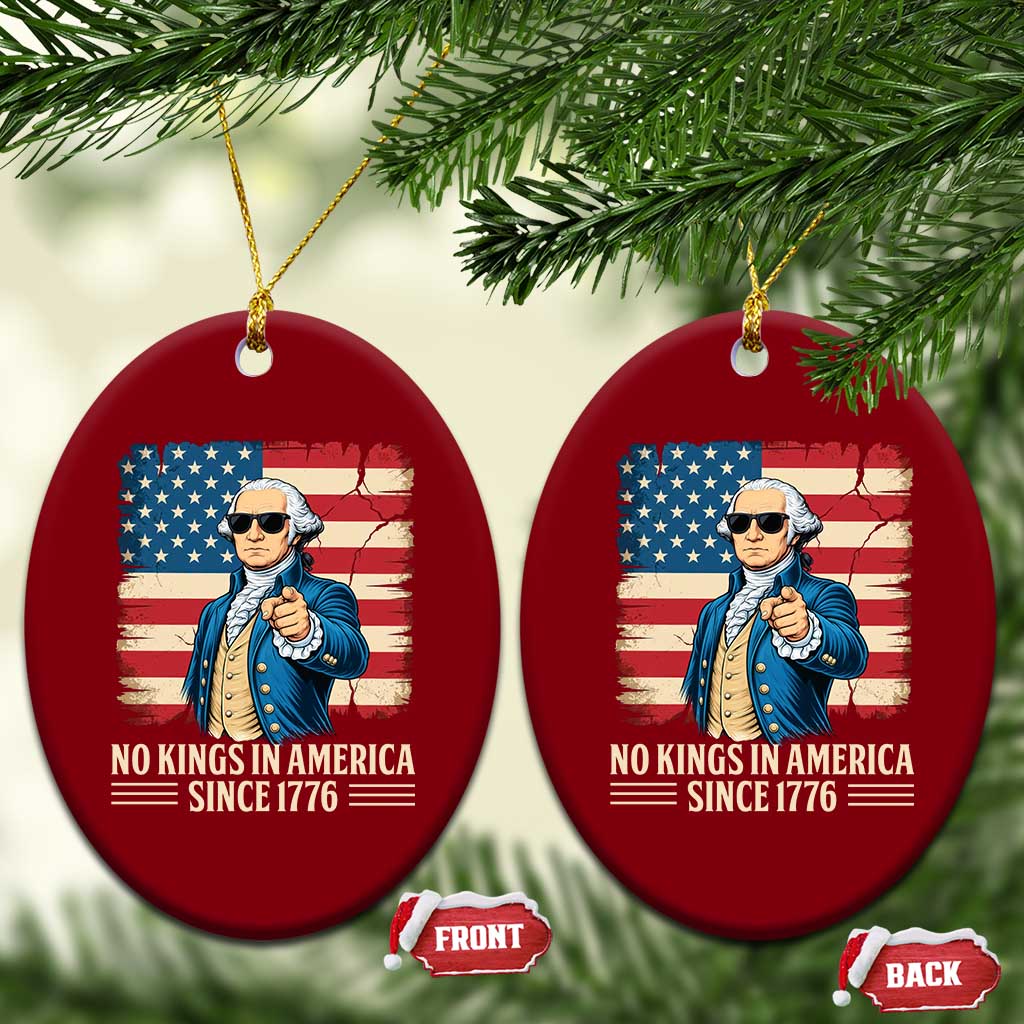 Patriotic George Washington Ceramic Ornament No Kings In America