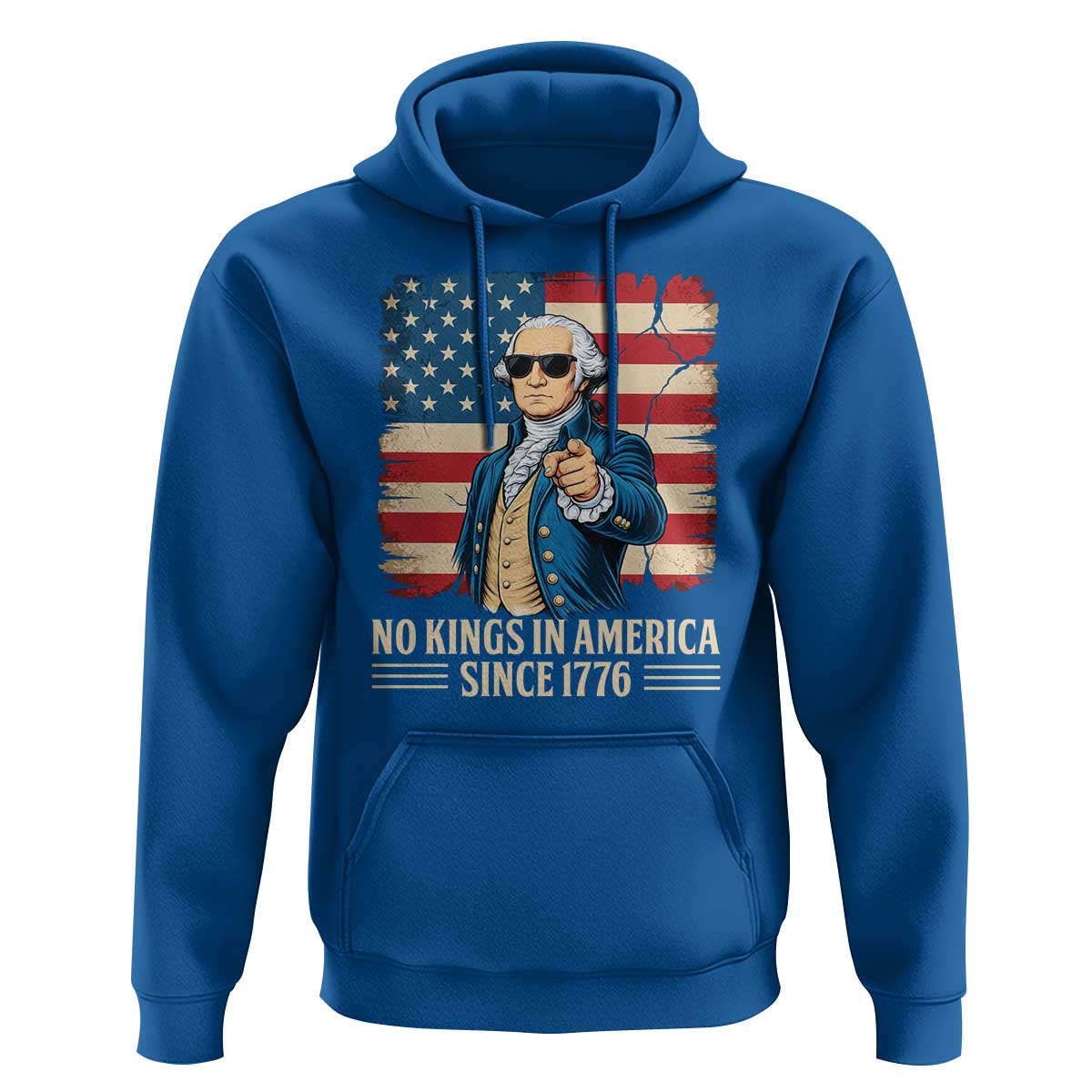 Patriotic George Washington Hoodie No Kings In America