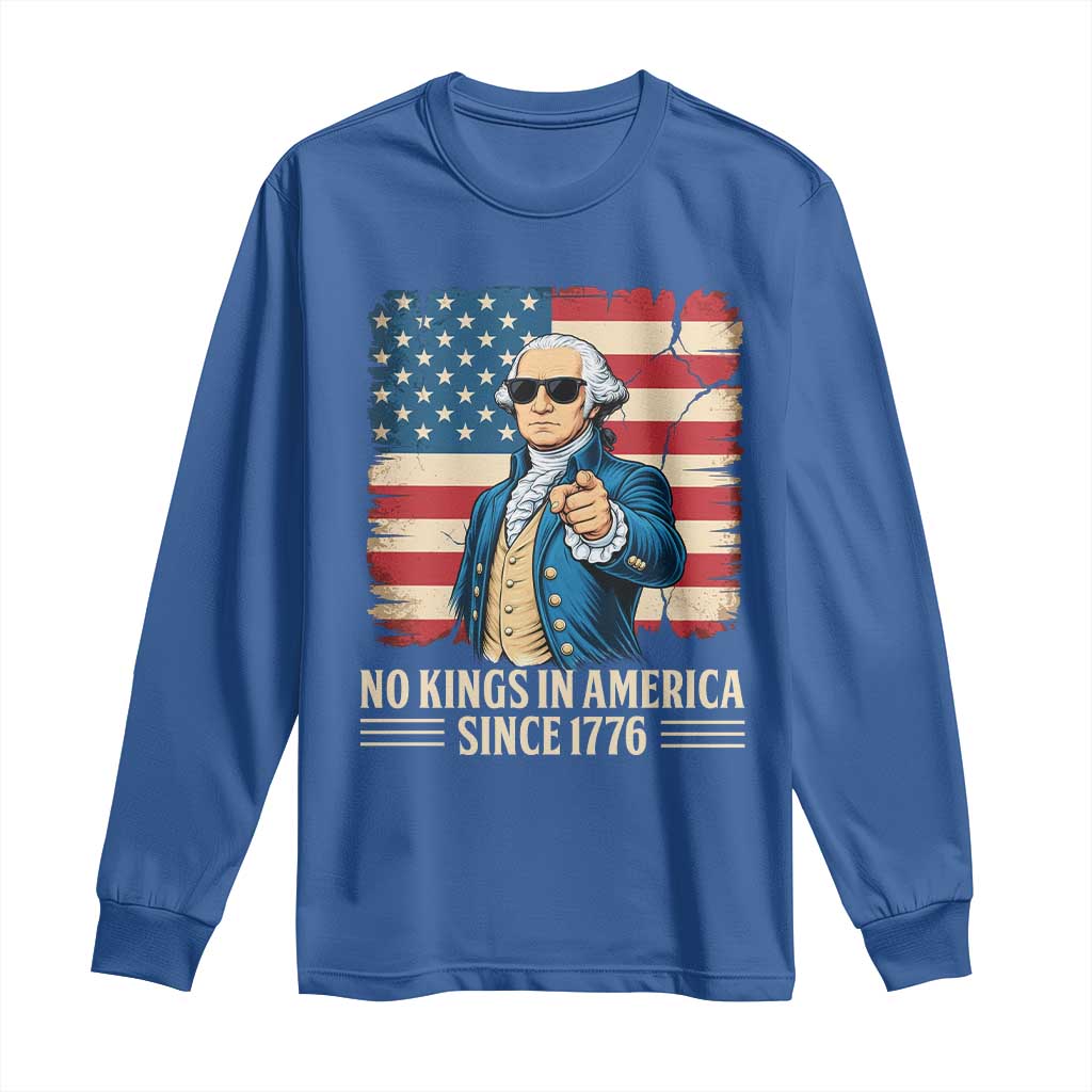 Patriotic George Washington Long Sleeve Shirt No Kings In America