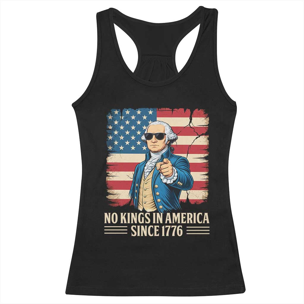 Patriotic George Washington Racerback Tank Top No Kings In America