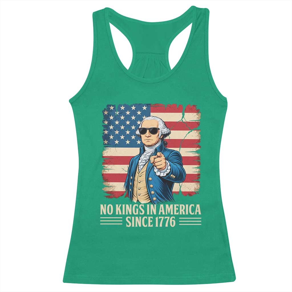 Patriotic George Washington Racerback Tank Top No Kings In America