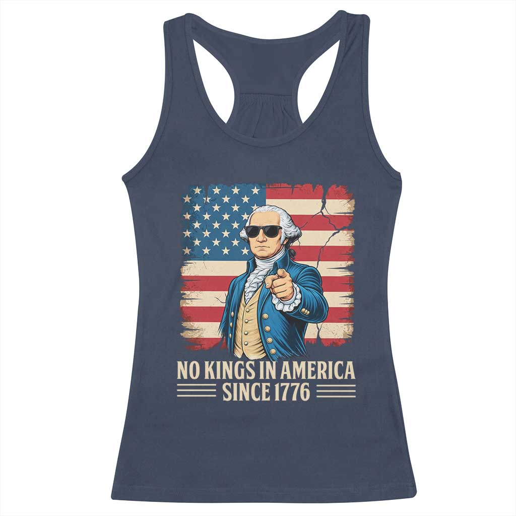 Patriotic George Washington Racerback Tank Top No Kings In America