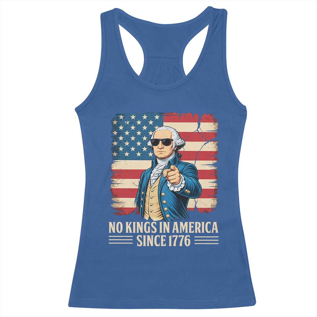 Patriotic George Washington Racerback Tank Top No Kings In America