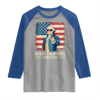 Patriotic George Washington Raglan Shirt No Kings In America