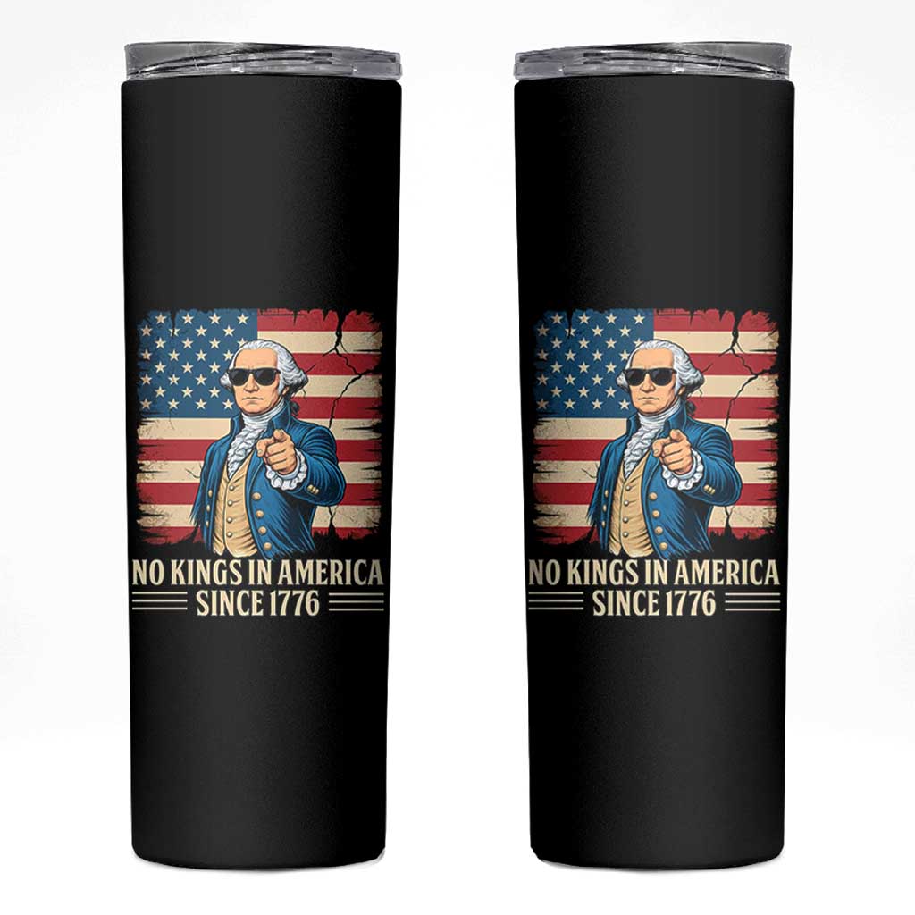 Patriotic George Washington Skinny Tumbler No Kings In America