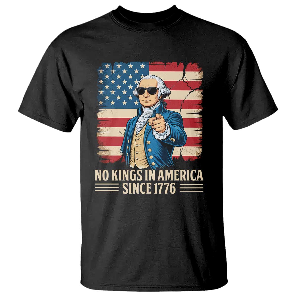 Patriotic George Washington T Shirt No Kings In America