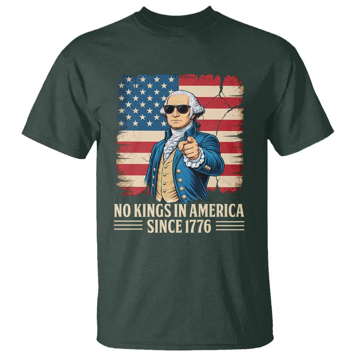 Patriotic George Washington T Shirt No Kings In America