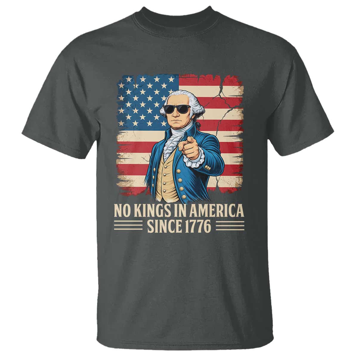Patriotic George Washington T Shirt No Kings In America