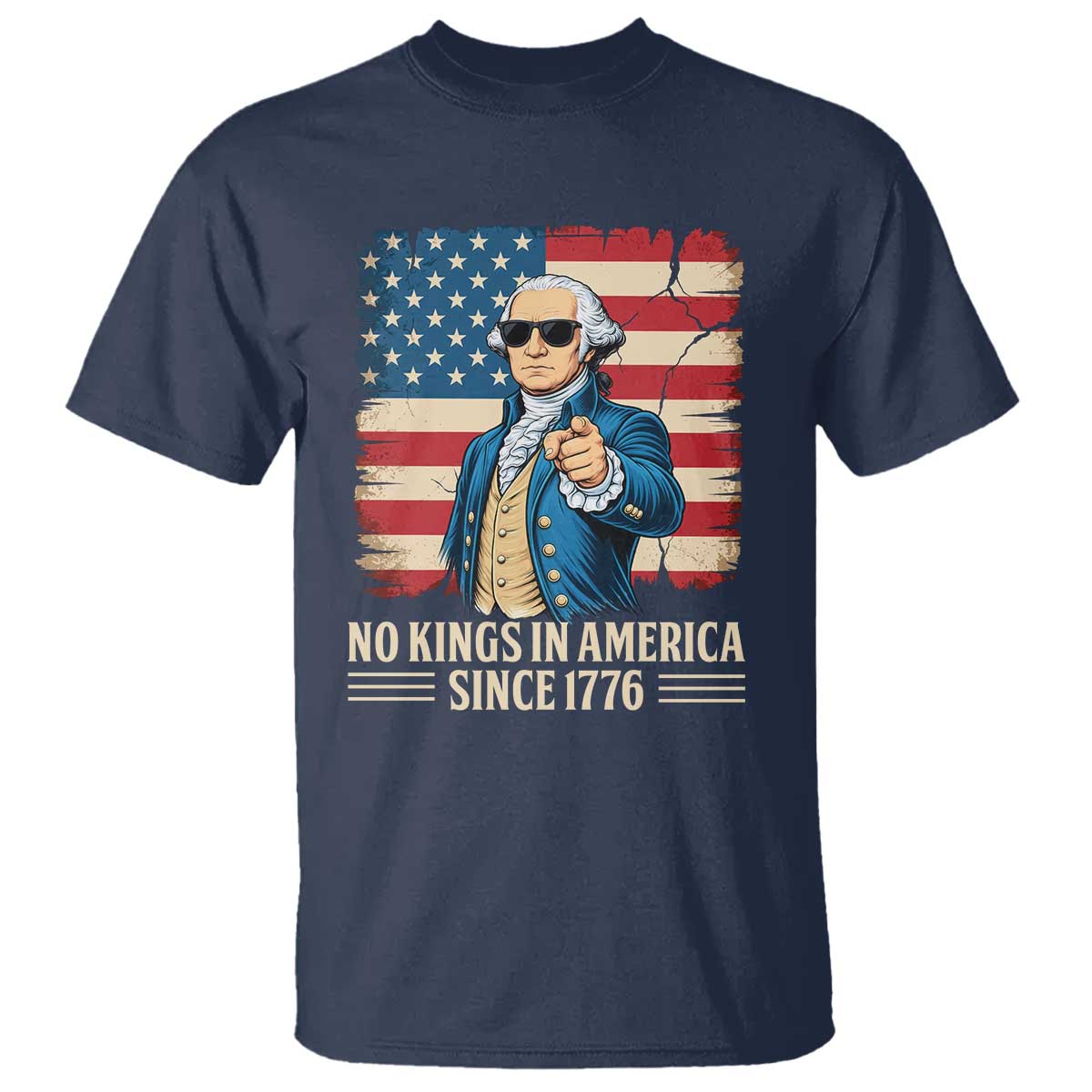 Patriotic George Washington T Shirt No Kings In America
