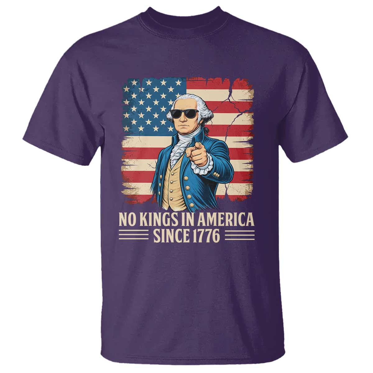 Patriotic George Washington T Shirt No Kings In America