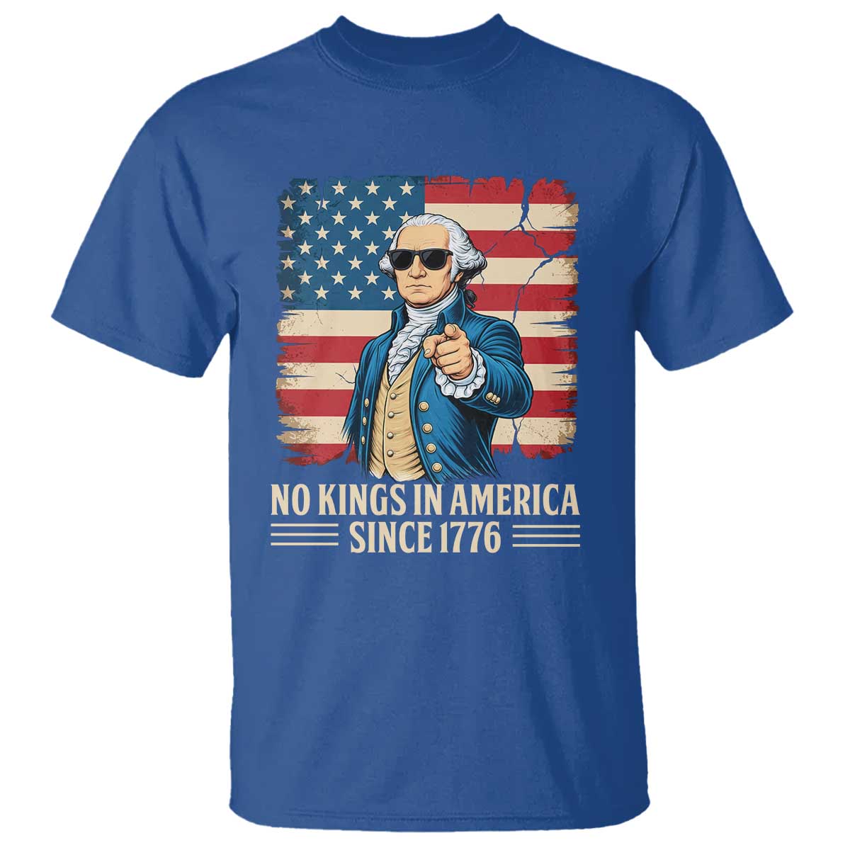 Patriotic George Washington T Shirt No Kings In America