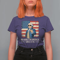 Patriotic George Washington T Shirt For Women No Kings In America