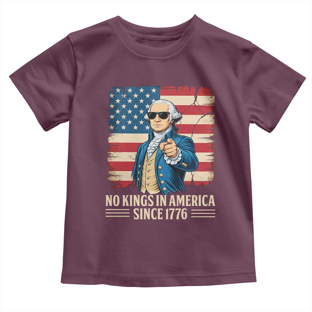 Patriotic George Washington Toddler T Shirt No Kings In America