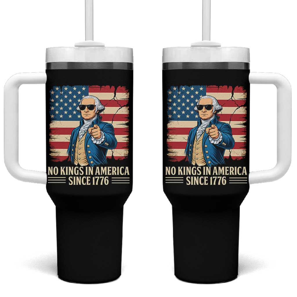 Patriotic George Washington Tumbler With Handle No Kings In America