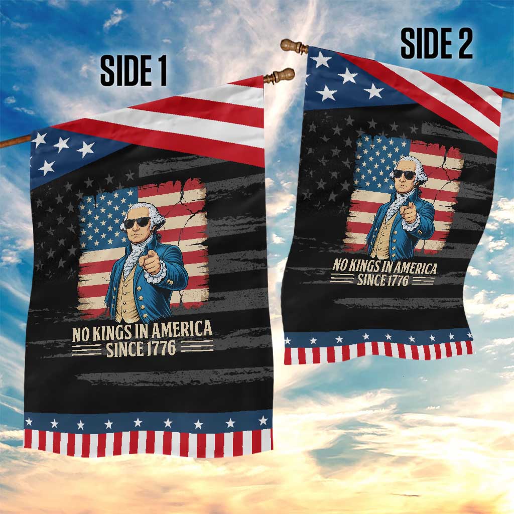 Patriotic George Washington Garden Flag No Kings In America