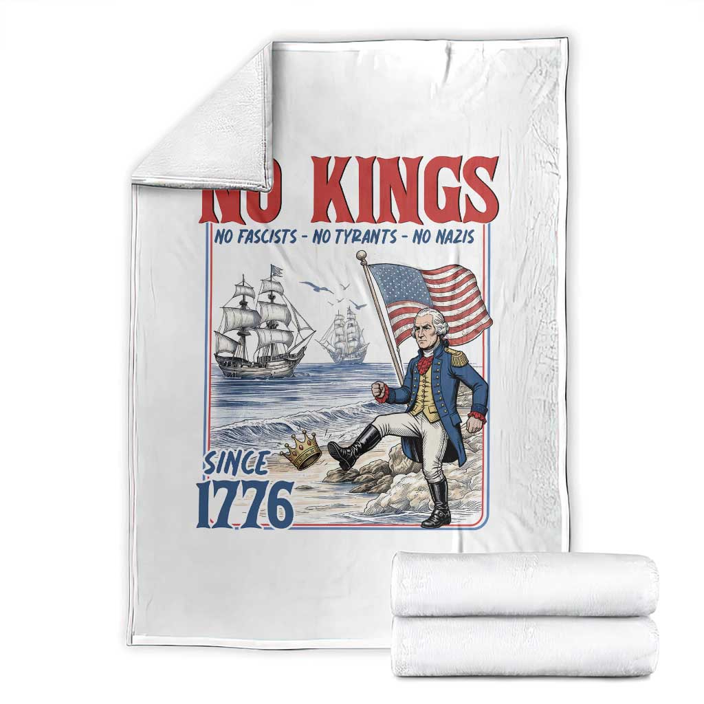 No Kings Since 1776 George Washington Throw Blanket Political Humor Gift