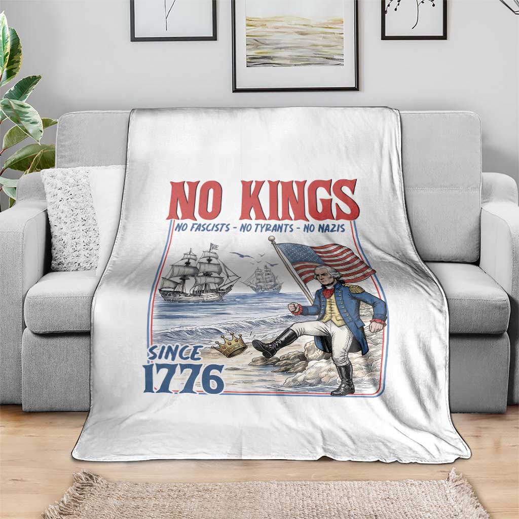 No Kings Since 1776 George Washington Throw Blanket Political Humor Gift