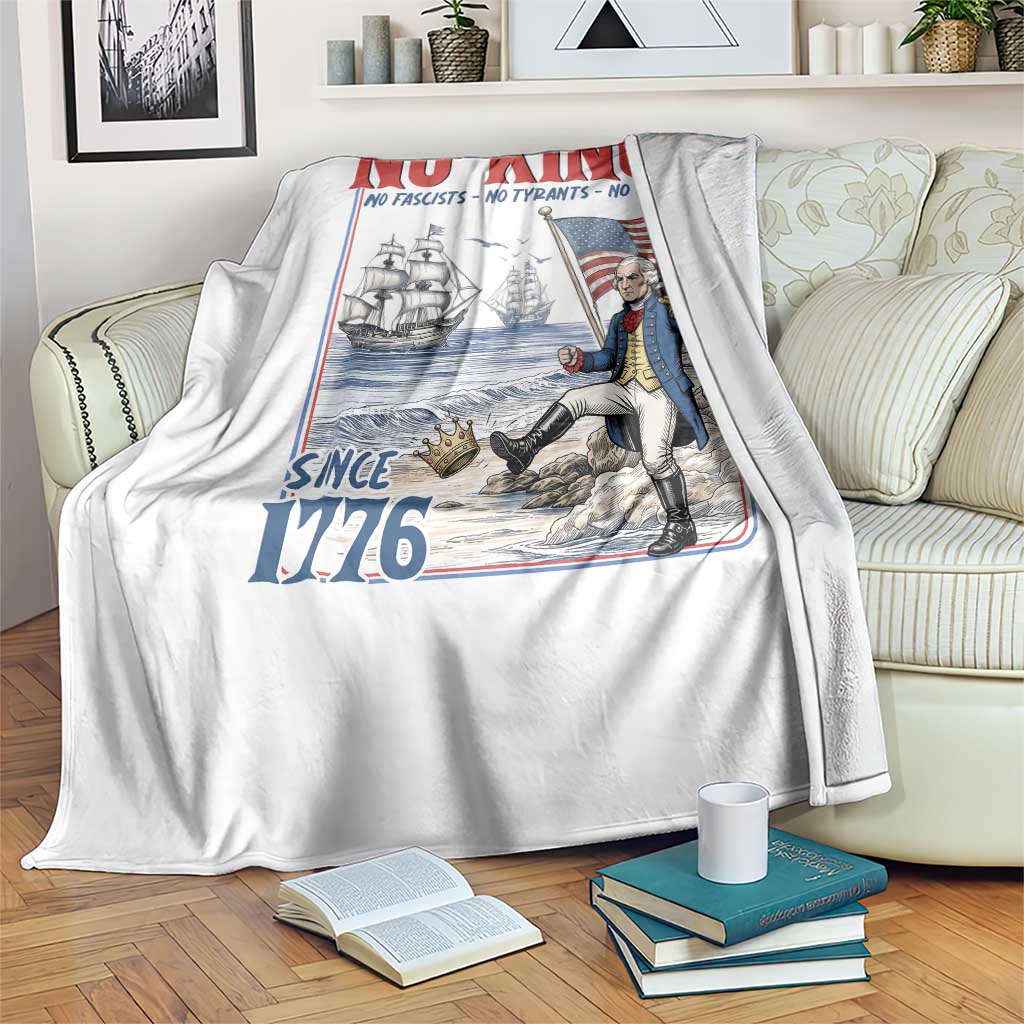 No Kings Since 1776 George Washington Throw Blanket Political Humor Gift