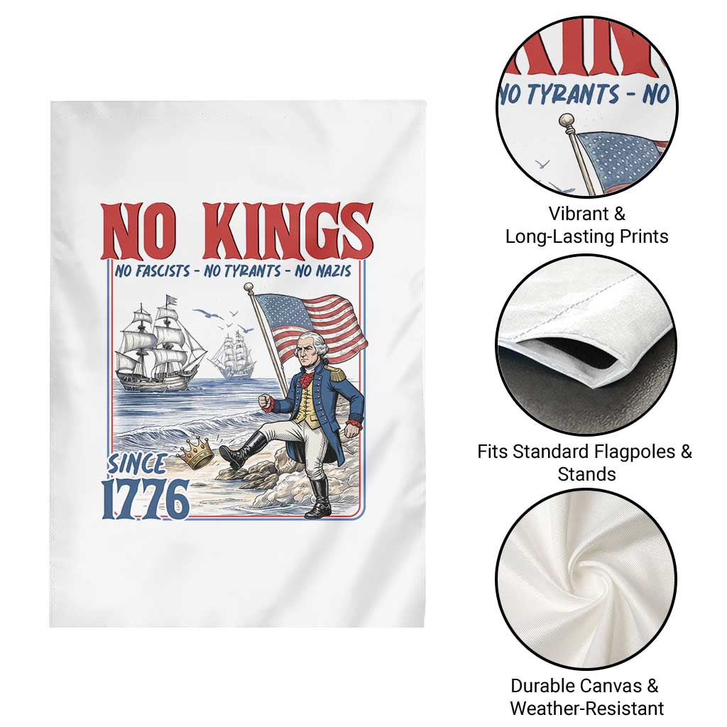 No Kings Since 1776 George Washington Garden Flag Political Humor Gift
