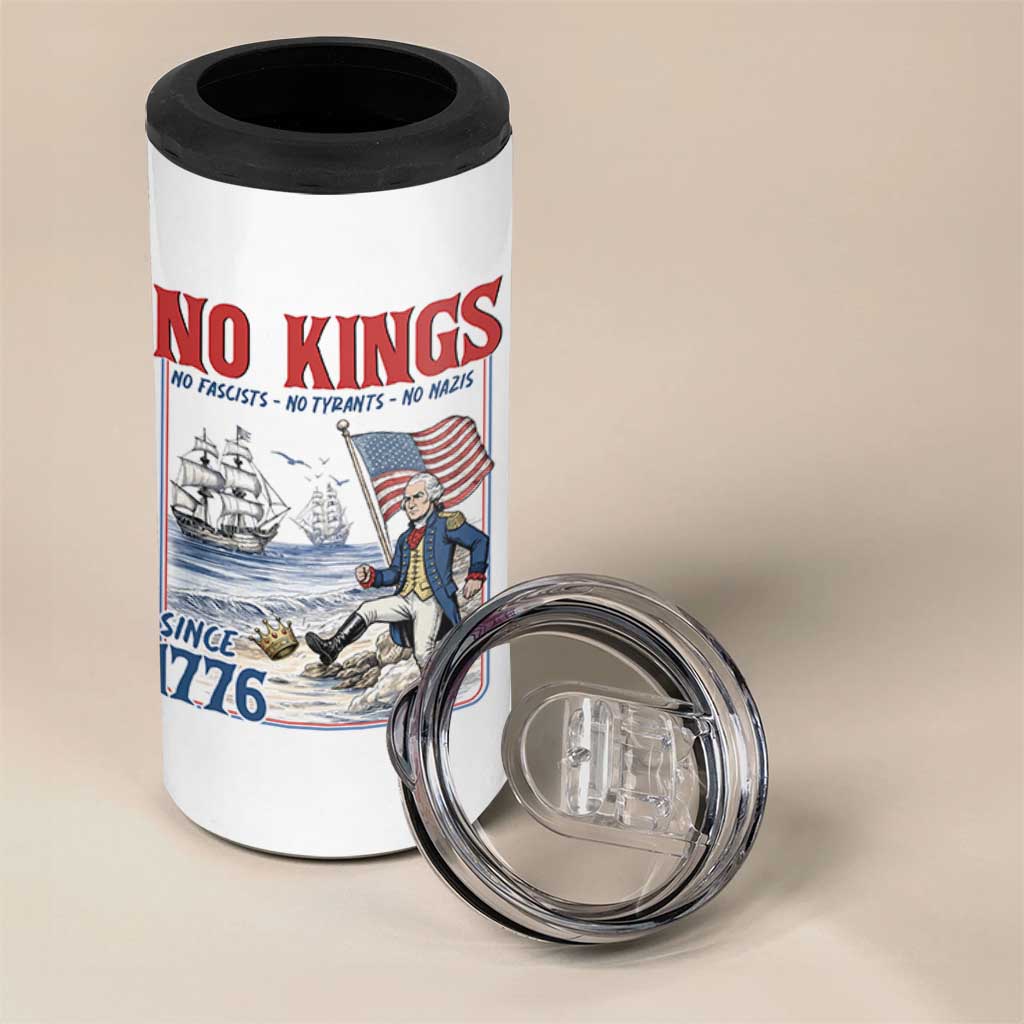 No Kings Since 1776 George Washington 4 in 1 Can Cooler Tumbler Political Humor Gift