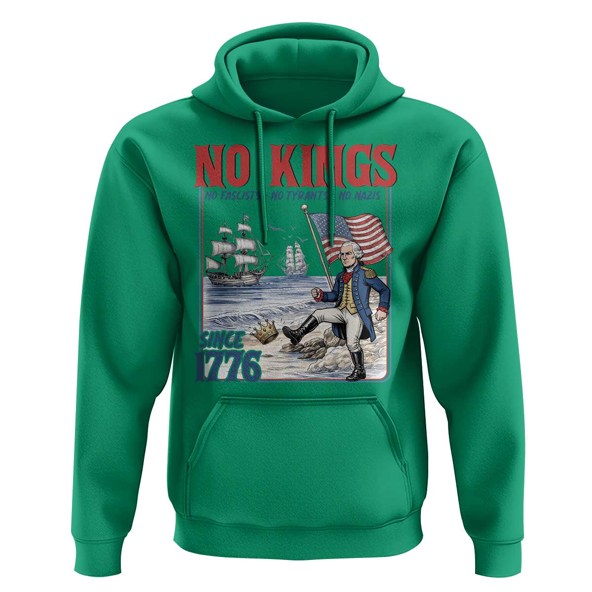 No Kings Since 1776 George Washington Hoodie Political Humor Gift