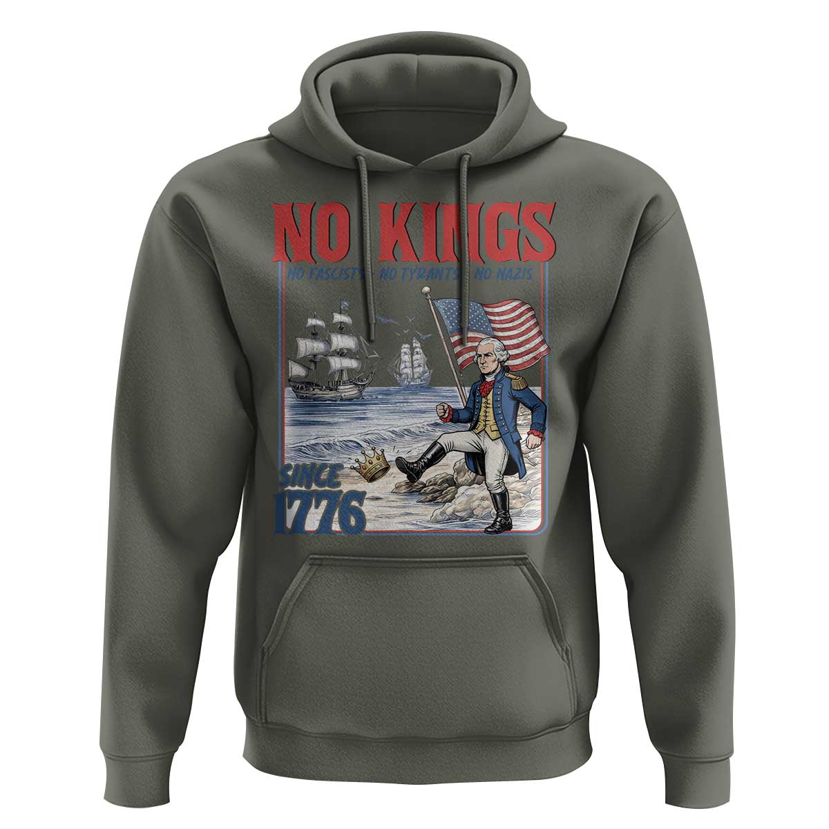 No Kings Since 1776 George Washington Hoodie Political Humor Gift