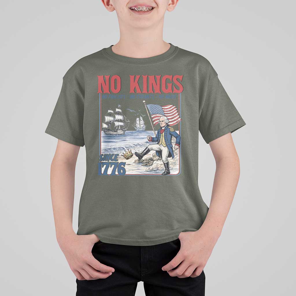 No Kings Since 1776 George Washington T Shirt For Kid Political Humor Gift