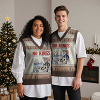 No Kings Since 1776 George Washington V-Neck Knit Sweater Vest Political Humor Gift