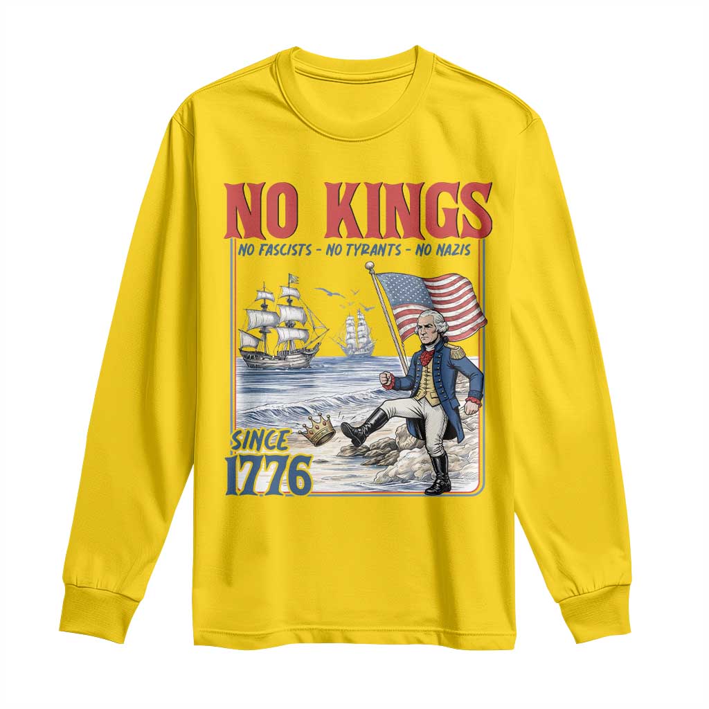 No Kings Since 1776 George Washington Long Sleeve Shirt Political Humor Gift