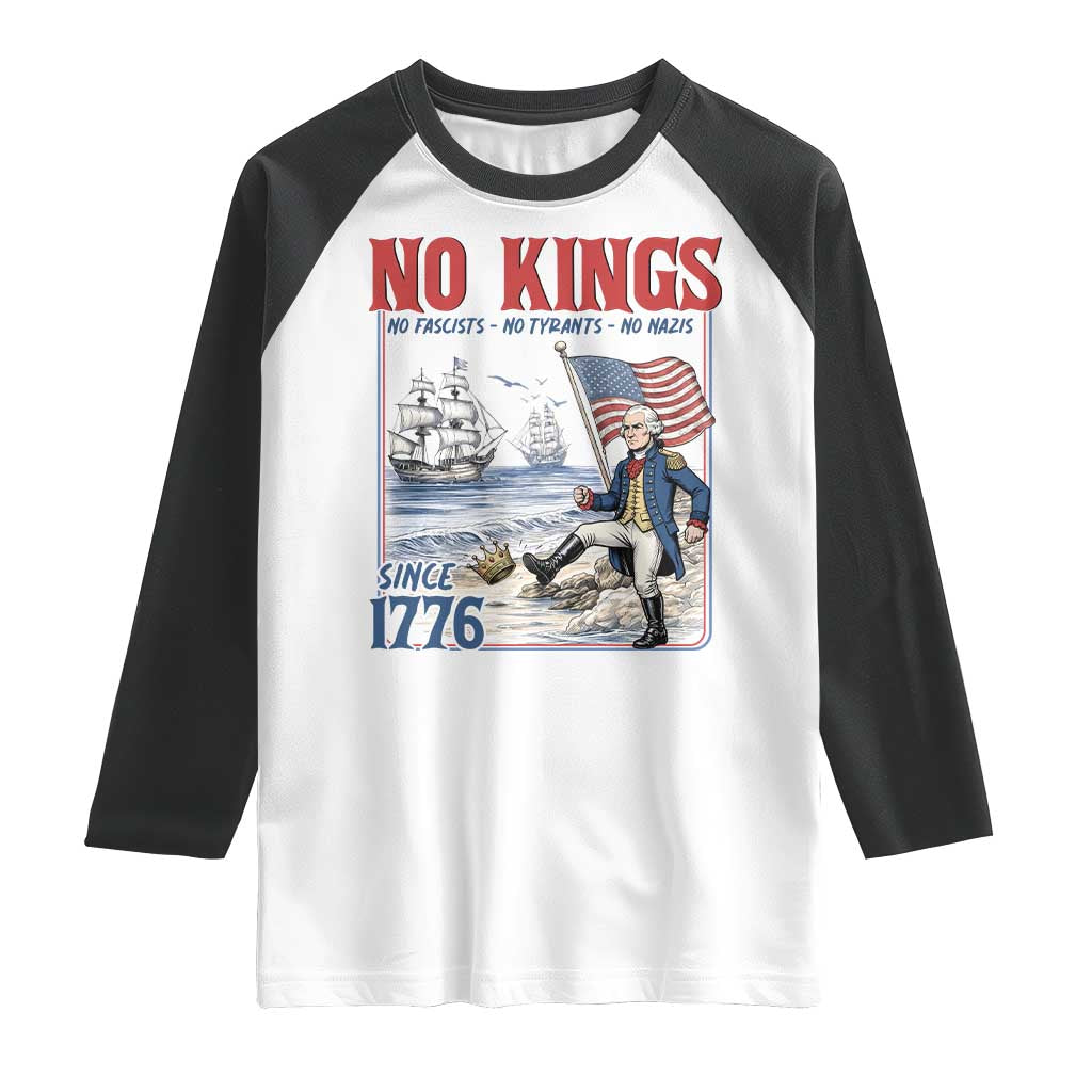 No Kings Since 1776 George Washington Raglan Shirt Political Humor Gift