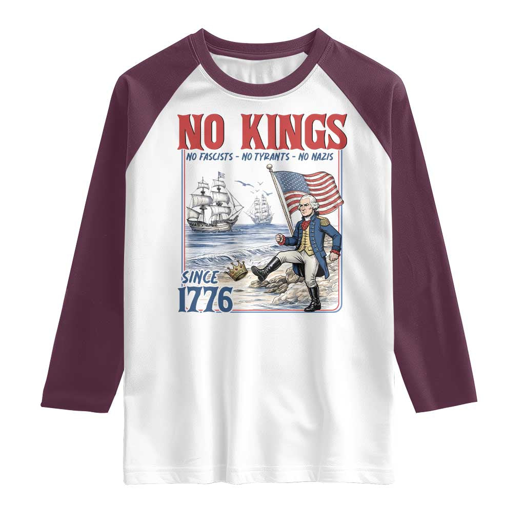 No Kings Since 1776 George Washington Raglan Shirt Political Humor Gift