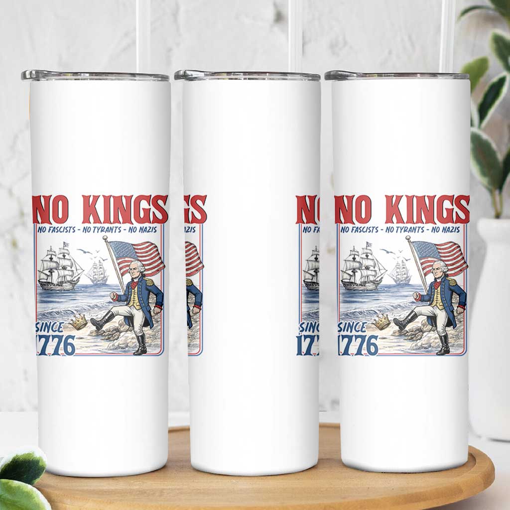 No Kings Since 1776 George Washington Skinny Tumbler Political Humor Gift