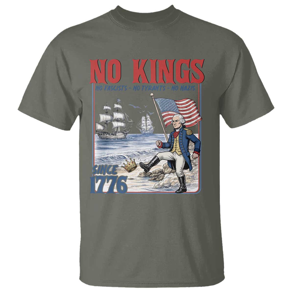 No Kings Since 1776 George Washington T Shirt Political Humor Gift