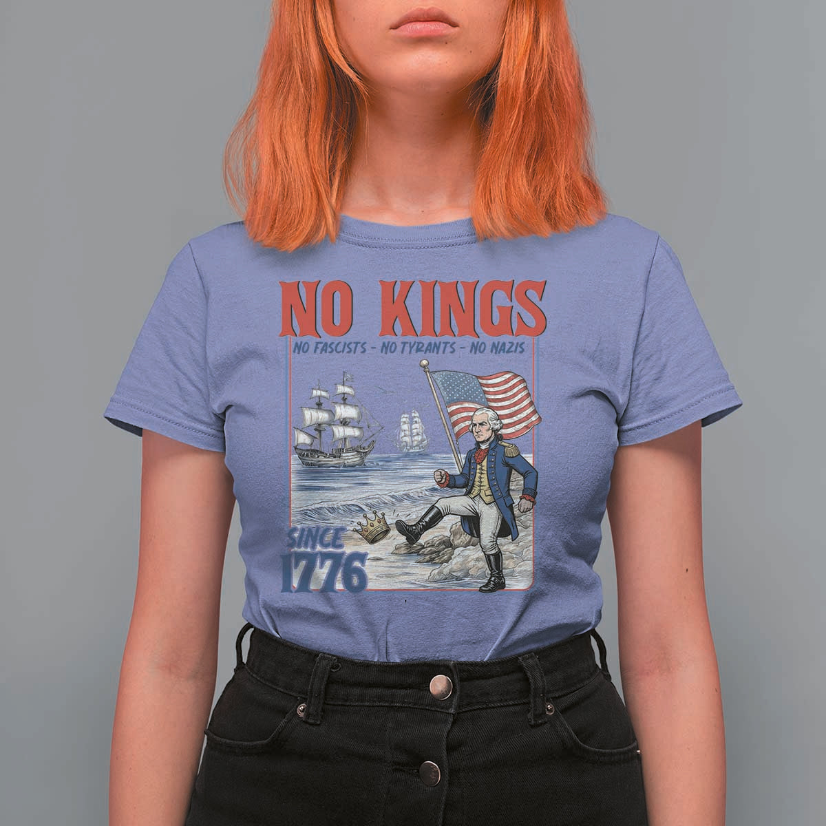 No Kings Since 1776 George Washington T Shirt For Women Political Humor Gift