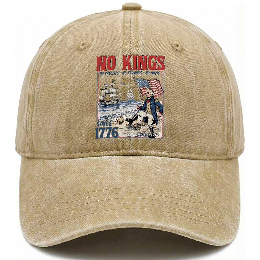 No Kings Since 1776 George Washington Washed Cotton Baseball Cap Political Humor Gift