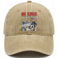 No Kings Since 1776 George Washington Washed Cotton Baseball Cap Political Humor Gift