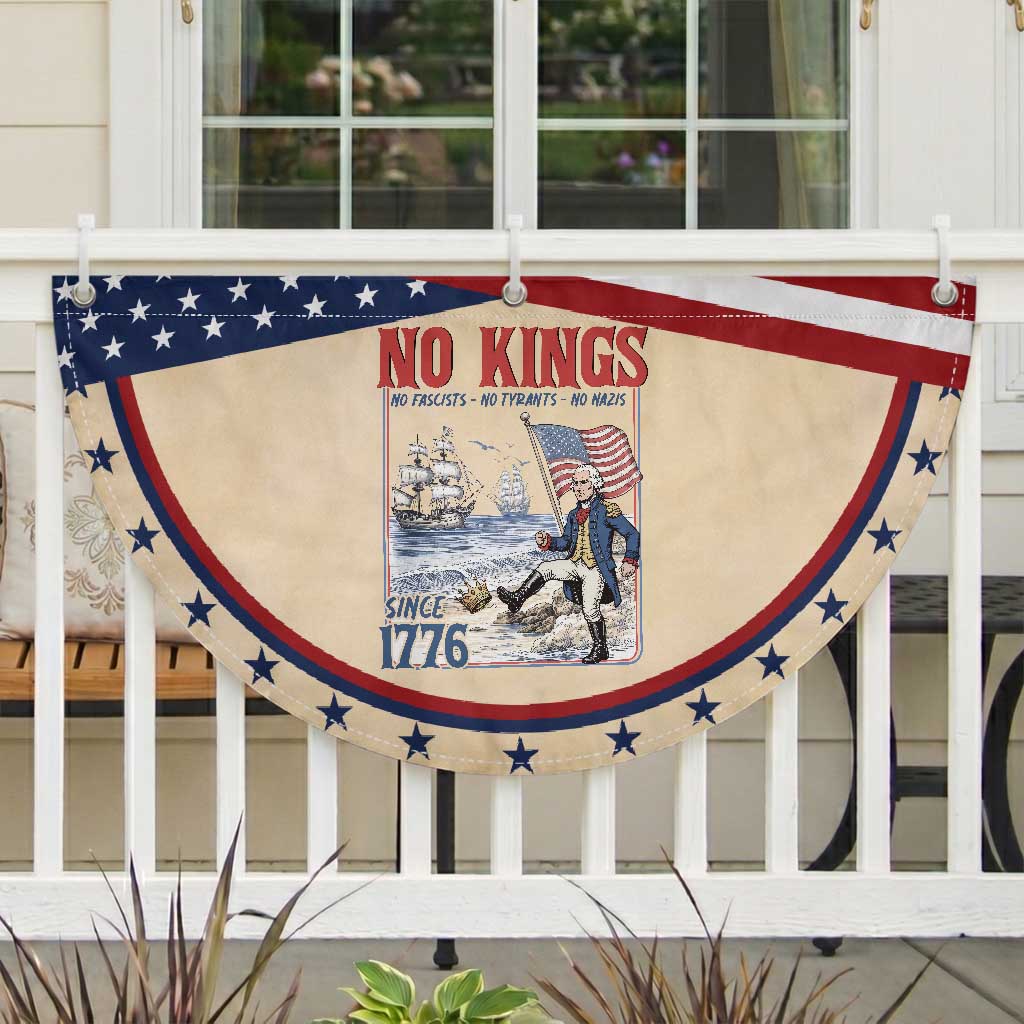 No Kings Since 1776 George Washington Patriotic Fan Flag Political Humor Gift