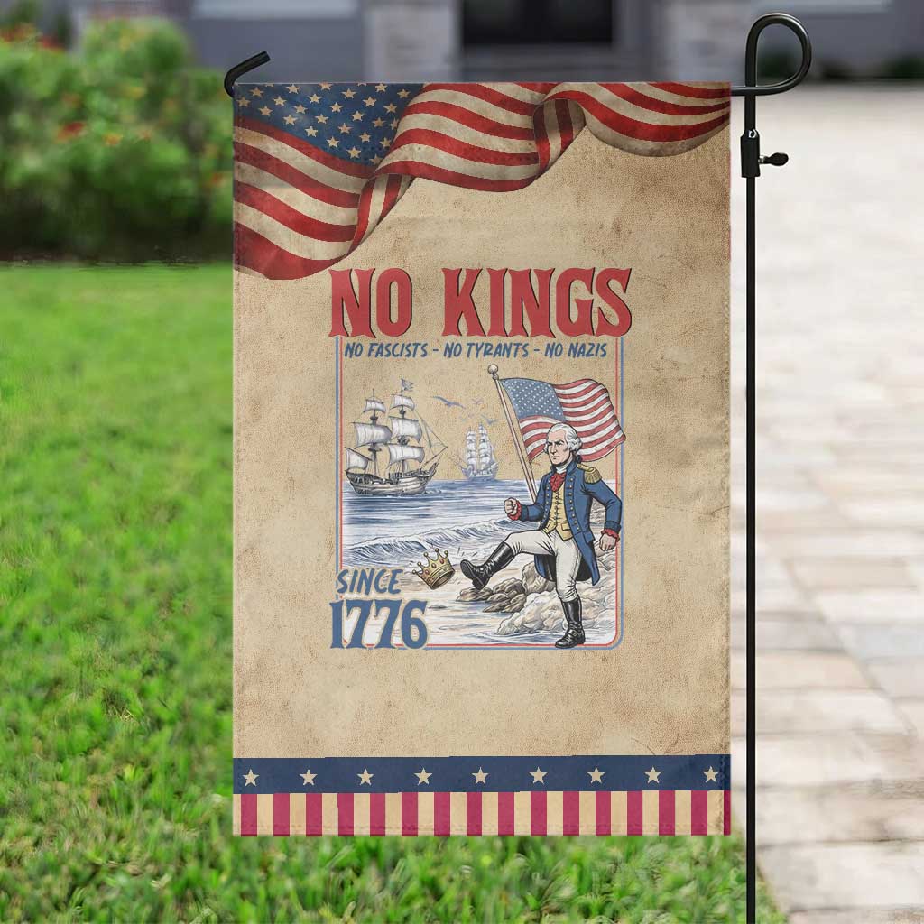 No Kings Since 1776 George Washington Garden Flag Political Humor Gift