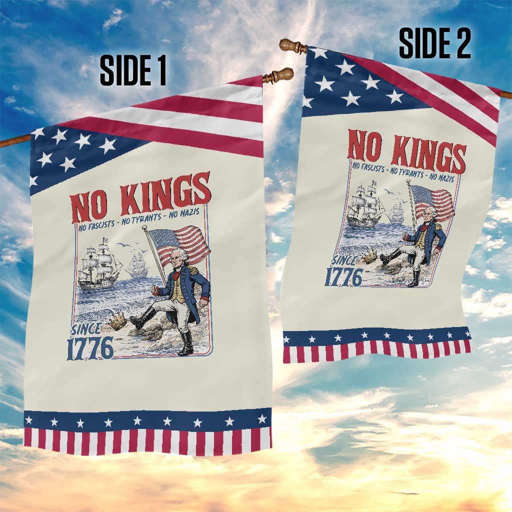 No Kings Since 1776 George Washington Garden Flag Political Humor Gift