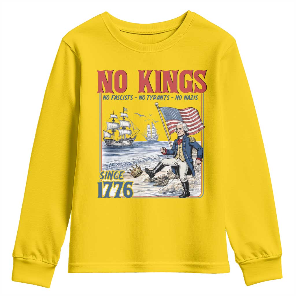 No Kings Since 1776 George Washington Youth Sweatshirt Political Humor Gift